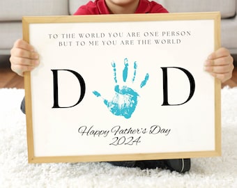 Father's Day Handprint Gift, DIY Craft Gift for Dad, Gift for Dad, Father's Day Hand Print Printable, Digital Download, Father's Day Craft