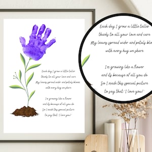 Handabdruck Blumenkunst, Muttertag Andenken Handwerk, Muttertagsgeschenk, DIY Muttertagskarte, Vorschule druckbar, Handabdruck Kit, Geburtstag DIY