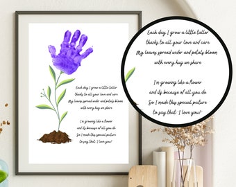 Handprint Flower Art, Mother's Day Keepsake Craft, Mother's Day Gift, DIY  Mothers Day Card, Preschool Printable, Handprint Kit, Birthday DIY