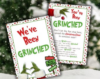 You've Been Grinched Printable Holiday Game, Grinch-Themed, Instant Download, Fun Christmas Activity for Friends and Neighbors, Gift Game