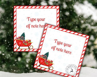 Editable Elf Note Cards Template, Elf Props, Christmas Elf Ideas, Elf Games, Elf Activities, Printable Elf Note, Elf Arrival Letter, ELF DIY