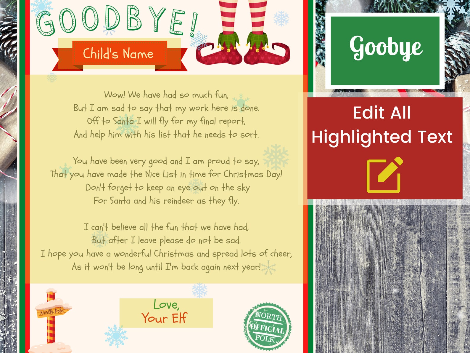 Editable Elf Arrival Letter Elf Goodbye Letter Elf Etsy