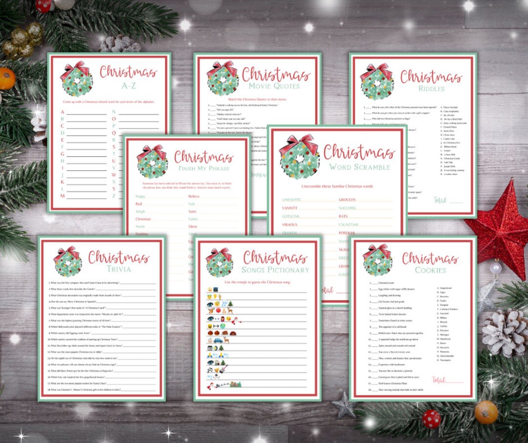 Printable Christmas Party Games Christmas Games Christmas - Etsy UK