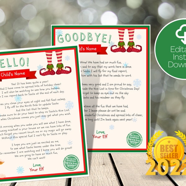 Editable Elf Arrival Letter, Elf Goodbye Letter, Elf Welcome Back Letter, Elf Letter Printable, Letter From Elf, Elf Props, Elf Letter Kit