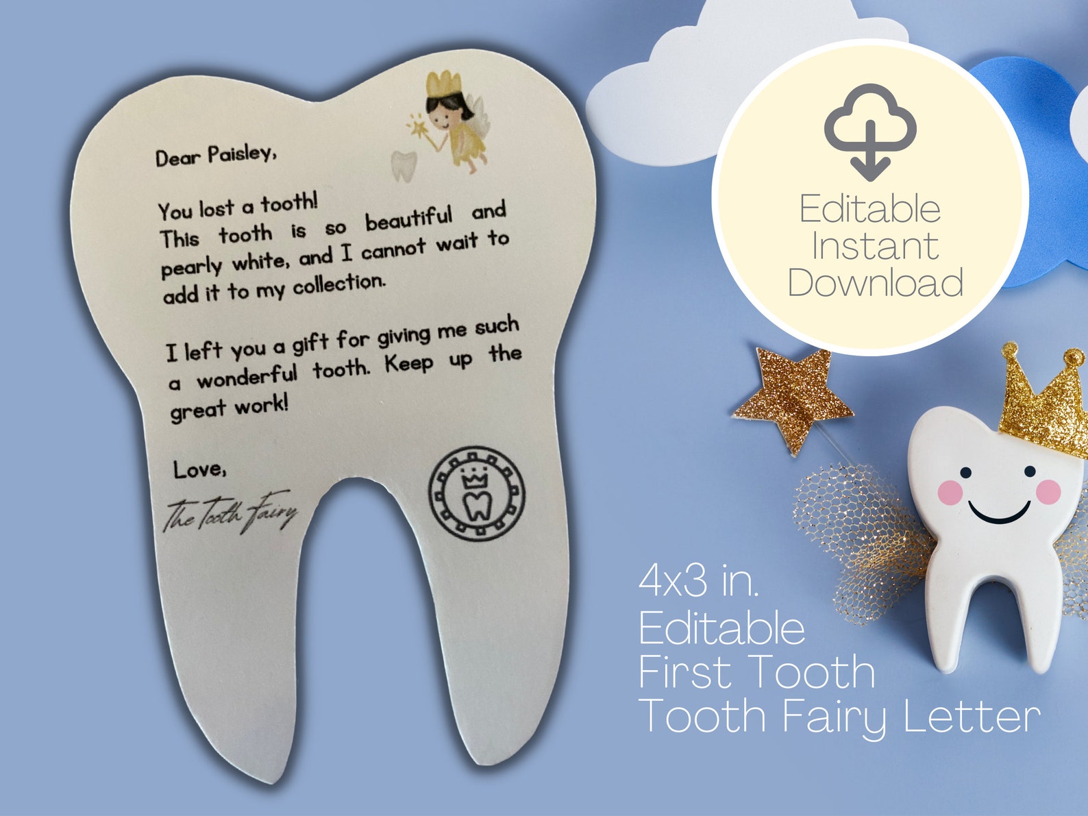 Tooth Fairy Letter Boy or Girl Tooth Fairy Mini Letter Etsy