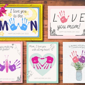 2023 Kids Handprint Art, Mother's Day Printable Handprint Crafts, Personalized Gift for Mom, Mothers Day DIY, Preschool Printable, Baby