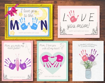 2026 Kids Handprint Art, Mother's Day Printable Handprint Crafts, Personalized Gift for Mom, Mothers Day DIY, Preschool Printable, Baby