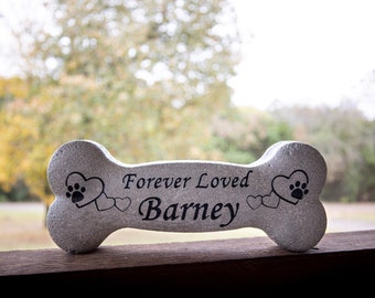 Pet Memorial Stone - Bone shaped | Dog Headstone | Pet loss gift