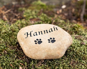 Pet Memorial Stone River Rock | Cat or Dog, Pet Lover Memorial Gift | Dog Memorial Stone Marker | Pet Headstone