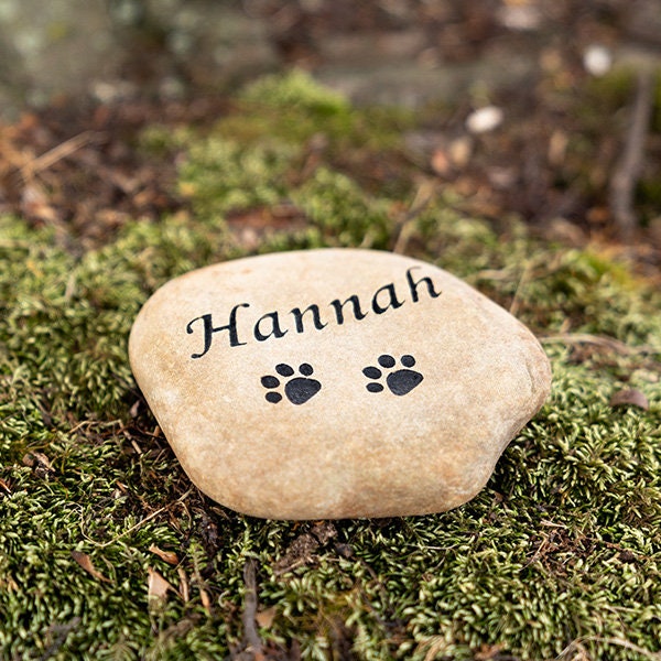 Pet Memorial Stone River Rock | Cat or Dog, Pet Lover Memorial Gift | Dog Memorial Stone Marker | Pet Headstone