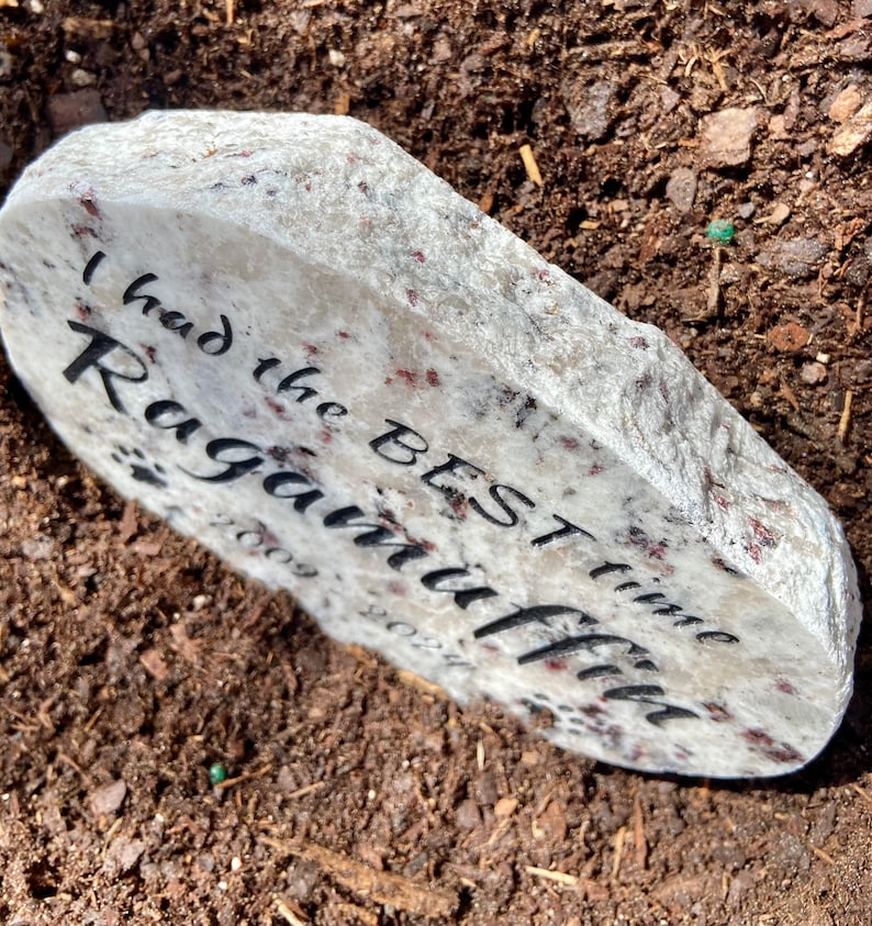 Pet memorial granite stone for cat, dog or any pet loss