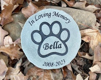 Piedra conmemorativa para mascotas / Gato o perro, regalo por la pérdida de una mascota / Marcador de piedra conmemorativa para perros / Lápida para mascotas