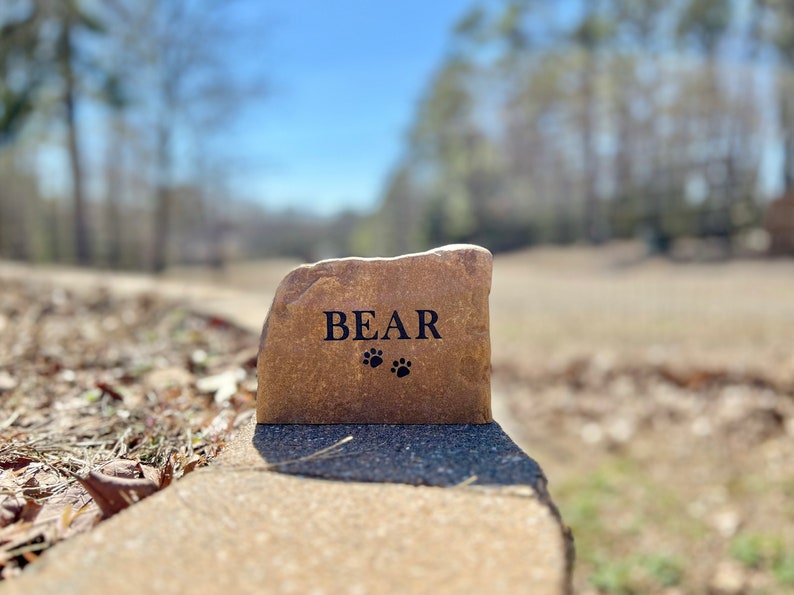 Pet Memorial Stone River Rock Cat or Dog, Pet Lover Memorial Gift Dog Memorial Stone Marker Pet Headstone image 2