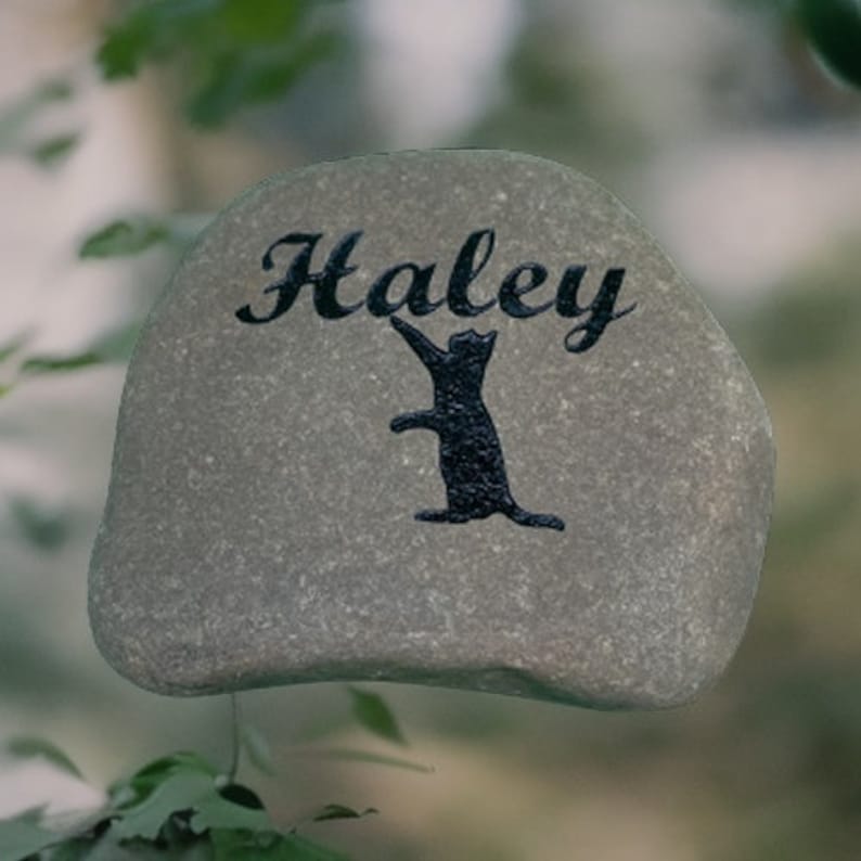 Pet Memorial Stone River Rock Cat or Dog, Pet Lover Memorial Gift Dog Memorial Stone Marker Pet Headstone image 8