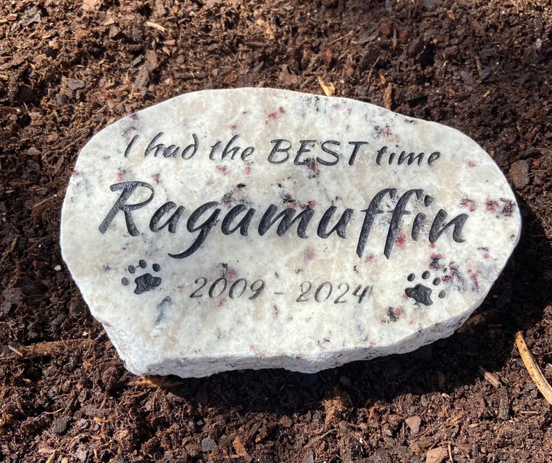 Pet memorial granite stone for cat, dog or any pet loss