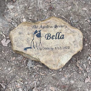 Pet Memorial Stone River Rock | Cat or Dog, Pet Lover Memorial Gift | Dog Memorial Stone Marker | Pet Headstone