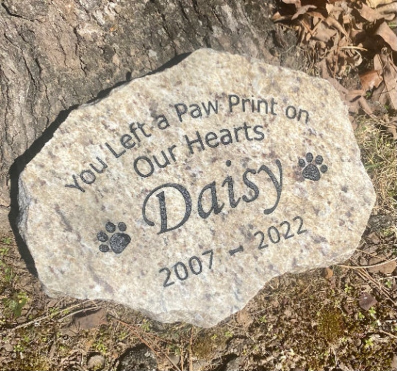 Pet memorial granite stone for cat, dog or any pet loss