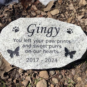 Pet memorial granite stone for cat, dog or any pet loss