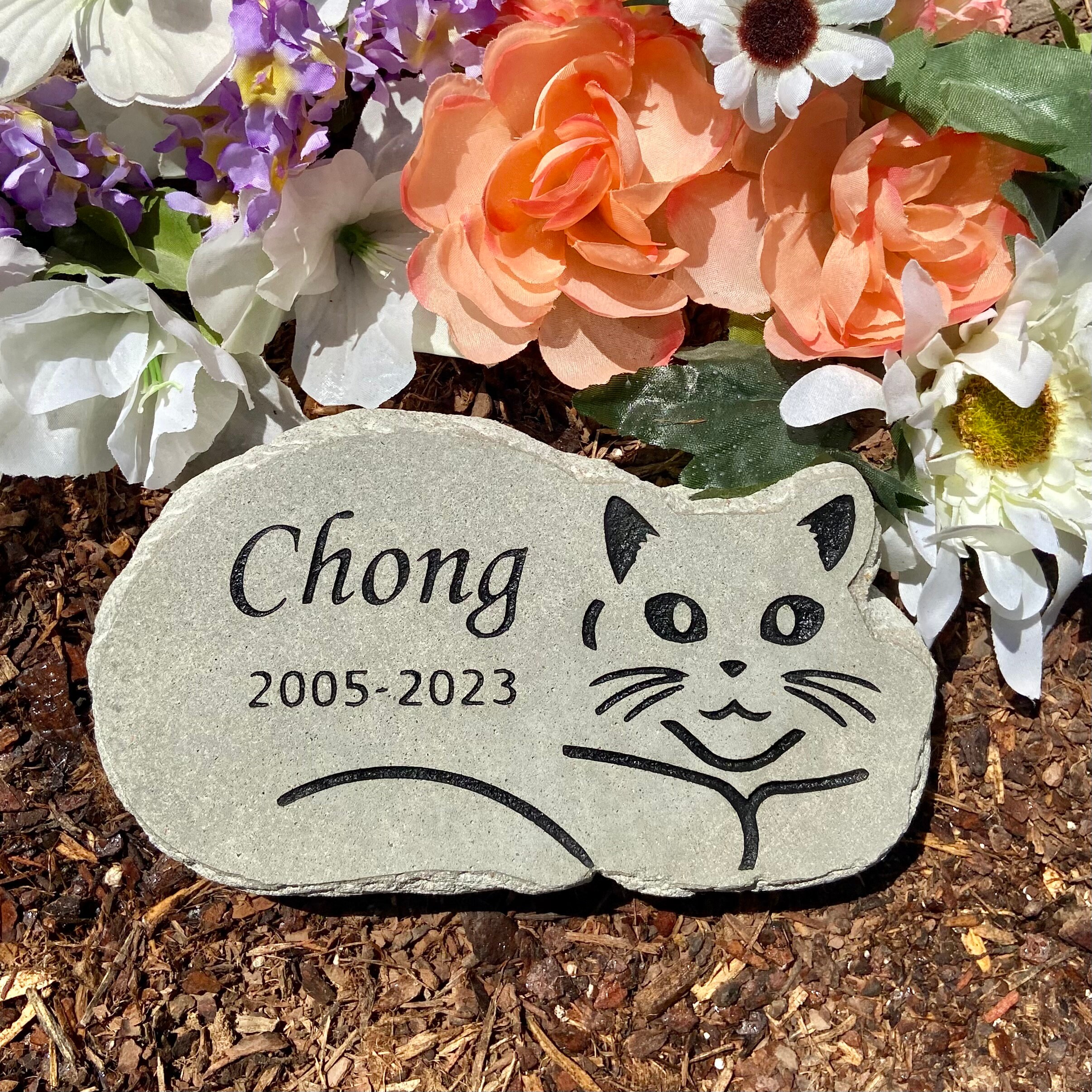 Cat Memorial Stone Grave Marker | Unique Pet Memorial Gift | Beautiful ...