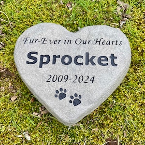 Pet memorial stone heart rock