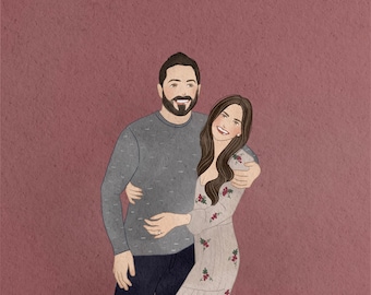 Regalo personalizado, retrato de pareja personalizado, regalo personalizado, retrato de pareja, arte de pared de decoración, regalos para el nuevo hogar, descarga digital