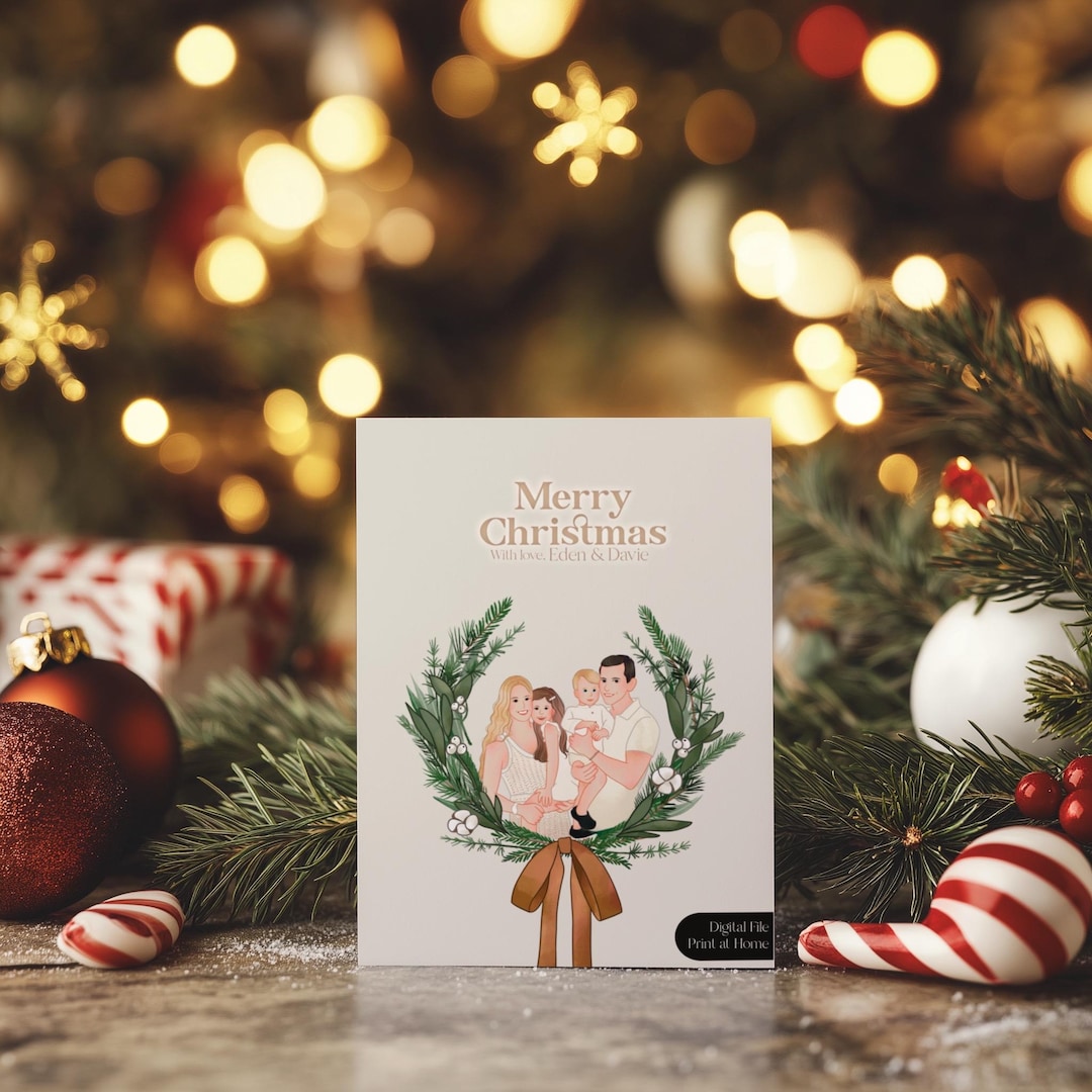 Custom Christmas Cards, Personalized Holiday Gift, Custom Portrait