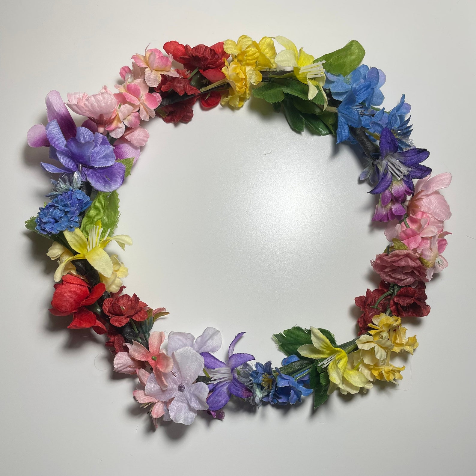 Rainbow Flower Crown Adult Etsy