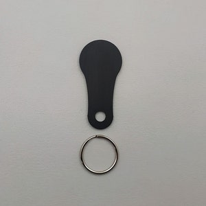 Einkaufswagenlöser, Einkaufswagenchip, Schlüsselanhänger abziehbar gelasert