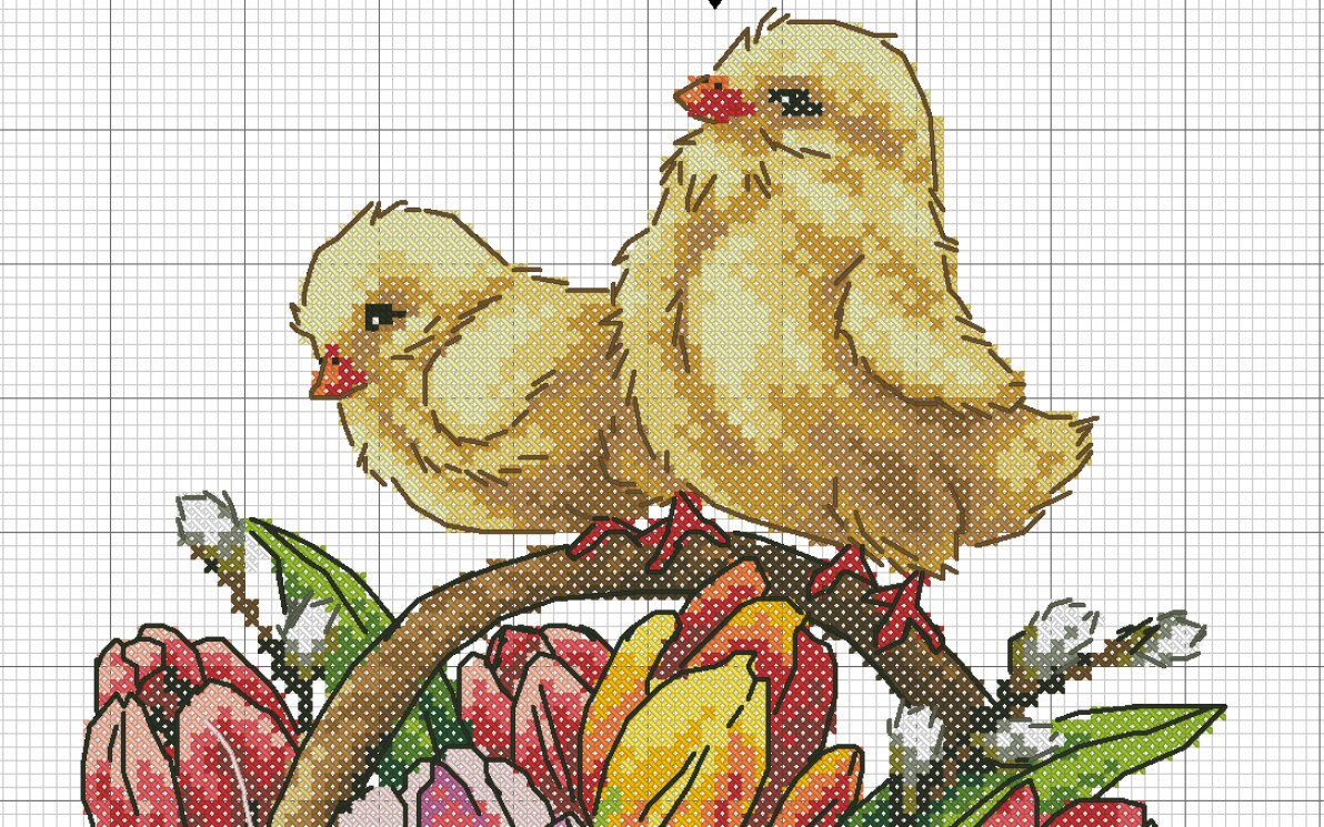 Easter chicks Cross Stitch Pattern Pattern PDF Etsy