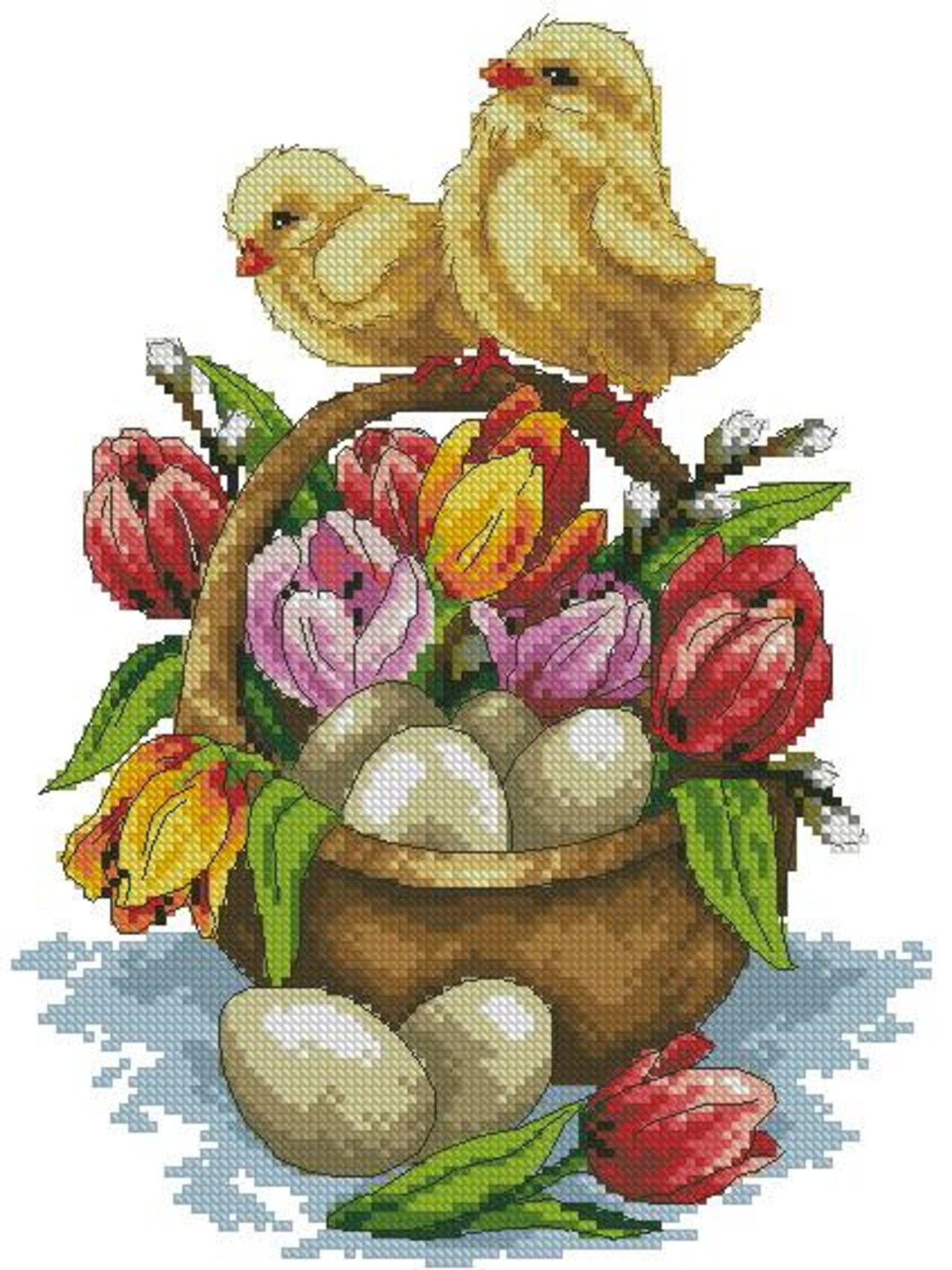 Easter chicks Cross Stitch Pattern Pattern PDF Etsy