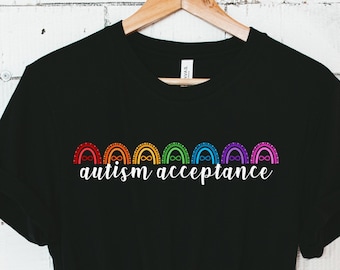 Autism Acceptance Shirt Autism Mom Shirt Autism Shirt Teacher Autism T Shirt Rainbow Infinity Symbol TShirt Autism Awareness T-Shirt Gift