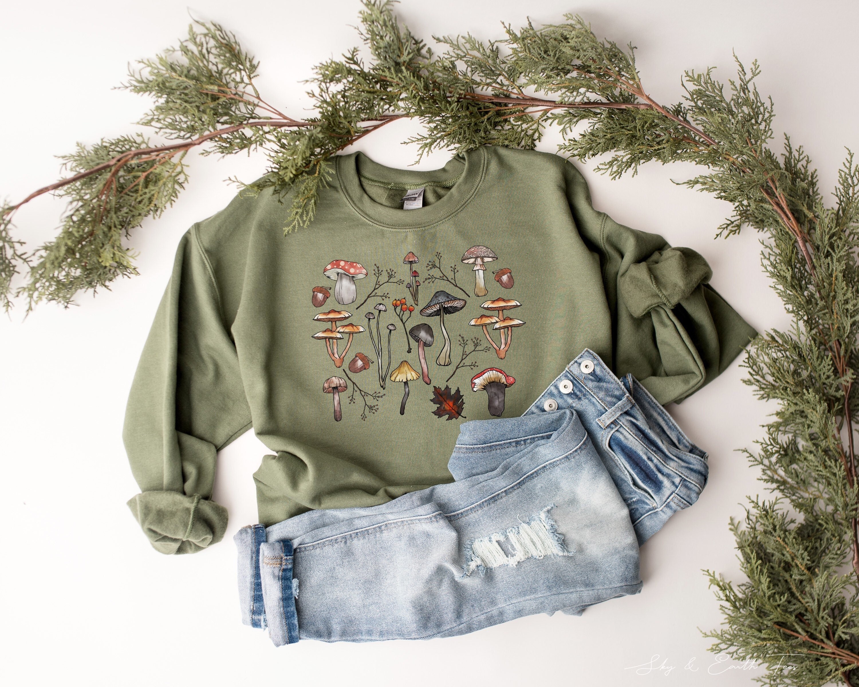 Mushroom Sweatshirt Mushroom Sweater Mushroom Crewneck | Etsy Mushroom Sweatshirt Mushroom Sweater Mushroom Crewneck | Etsy