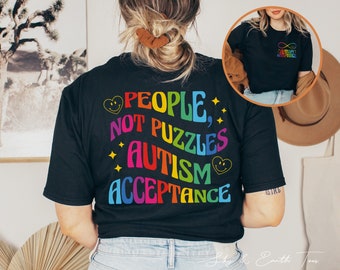 Autism Shirt Neurodiversity T Shirt Rainbow Autism Tshirt Autism Acceptance Month Tee Cute Autism Mom Teacher Special Education T-Shirt Gift