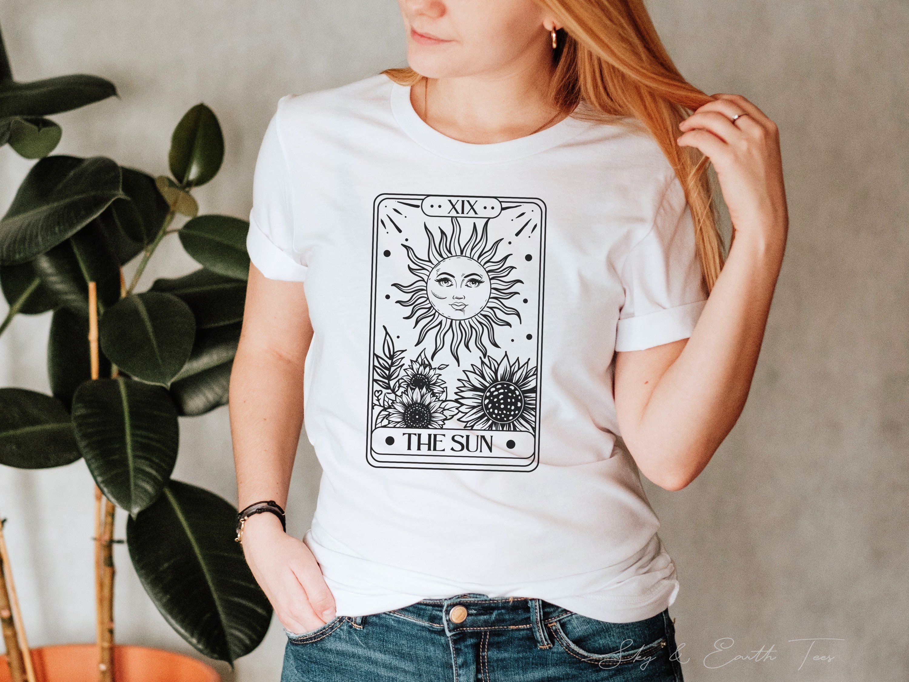 The Sun Tarot Card Shirt Occult Witch T Shirt Esoteric Boho | Etsy