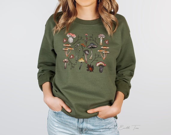 Mushroom Sweatshirt Mushroom Sweater Mushroom Crewneck | Etsy Mushroom Sweatshirt Mushroom Sweater Mushroom Crewneck | Etsy