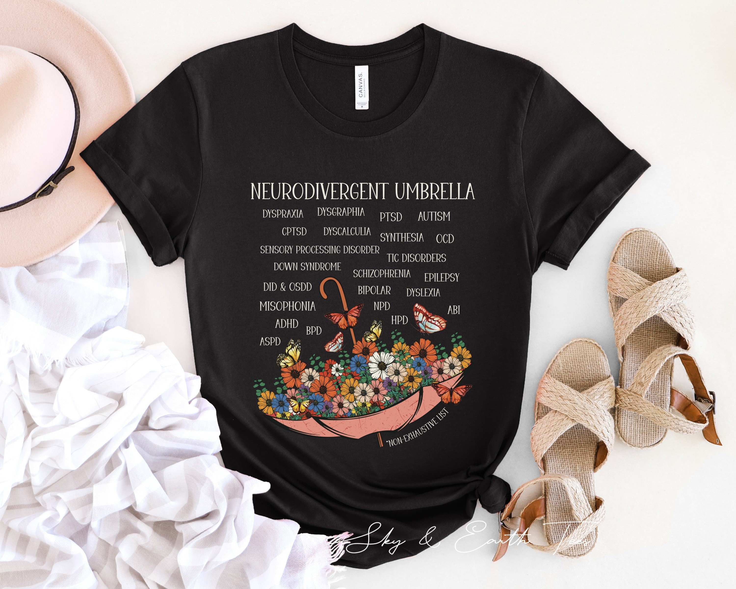 Neurodivergent Umbrella Shirt Neurodiversity T Shirt Minds Of All Kinds Tshirt Neurodiverse...