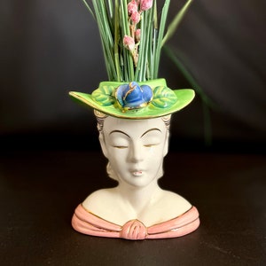 Vintage Shafford Lady Head Planter: Mid-Century Ceramic Art Pottery