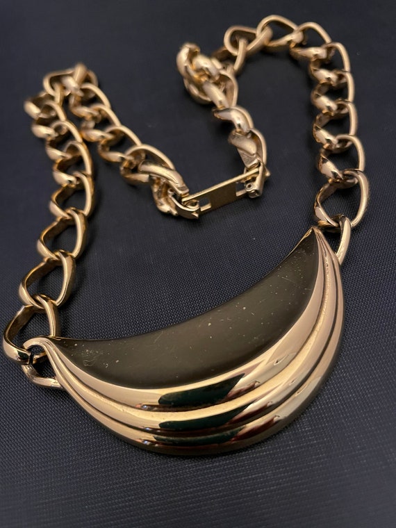 Vintage MONET Chunky Gold 18" Choker, High Shine … - image 8