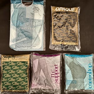 Vintage Silkies Pantyhose: Black Nylon Spandex Hosiery, Size M, NOS
