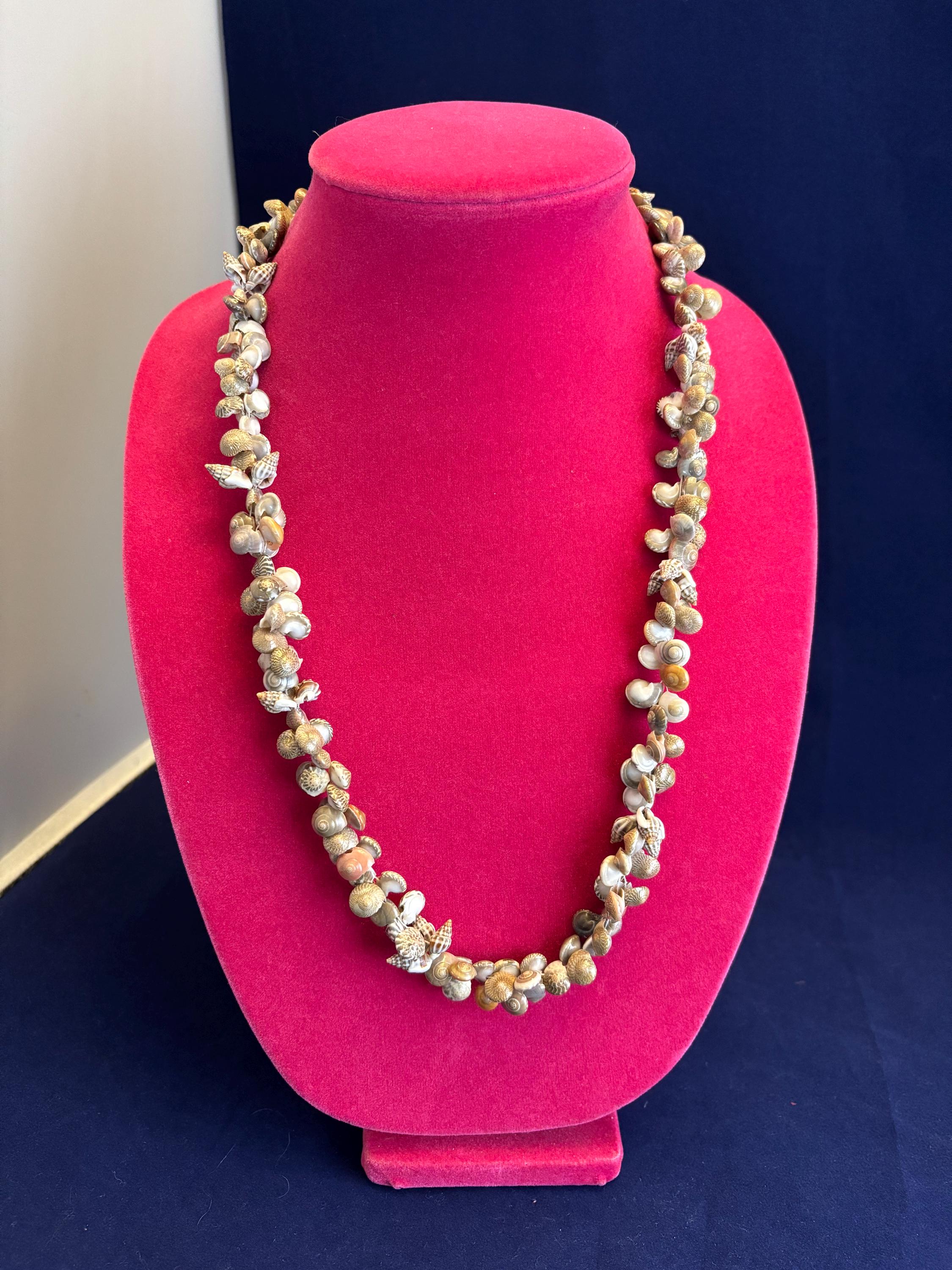 Vintage 28" Infinity Mini Sea Shells Necklace: Resort Jewelry