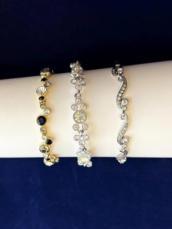 Vintage Crystal Rhinestone Tennis Bracelet: Shop Diamante' Evening Glam