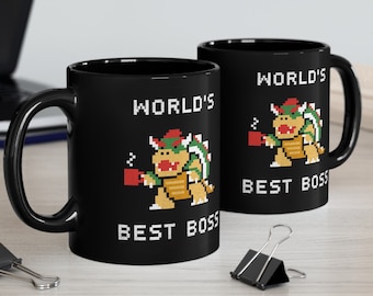 's Werelds Beste Boss Bowzer Zwarte Koffiemok