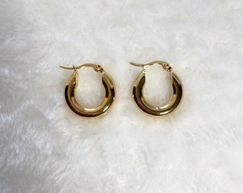Simple Minimalist Hoop Earrings L77 Timeless Elegant Design Twisted Rope Chubby Huggie Hoop Earrings