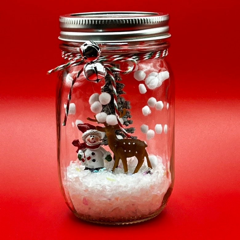 Whimsical Water-less Mason Jar Snow Globe - Etsy