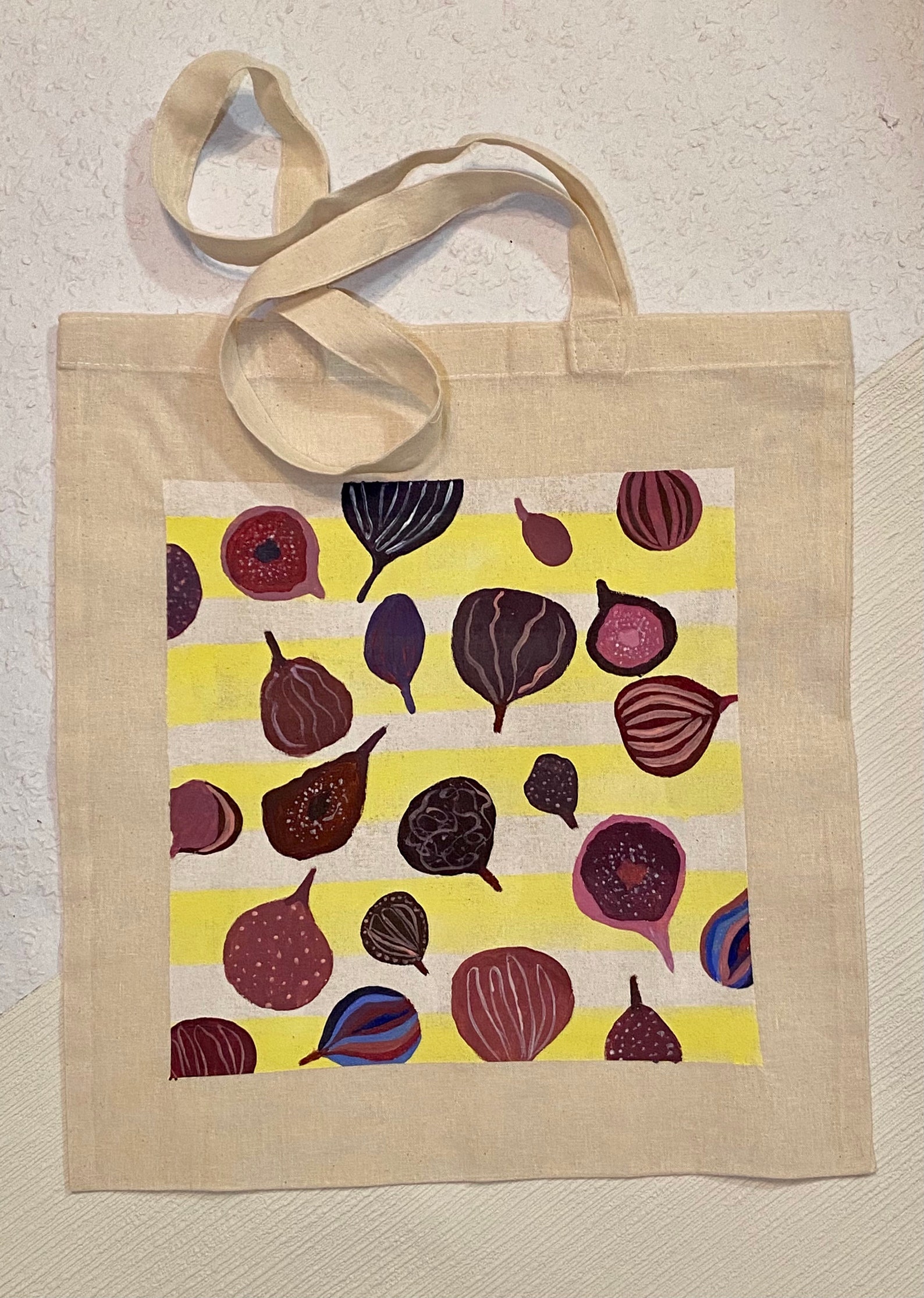 Figs Hand Painted Tote Bag Etsy