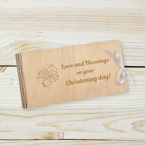 Busta di denaro per battesimo, busta di denaro per battesimo, salvadanaio in legno per battesimo, busta regalo personalizzata