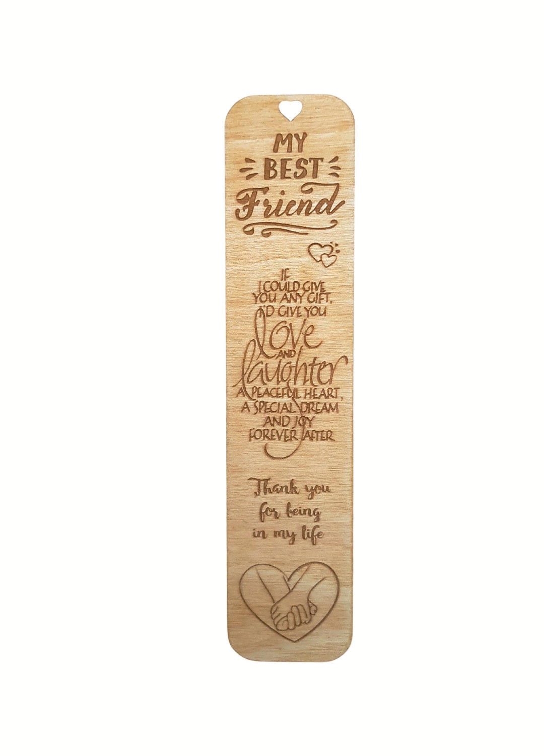 BEST FRIEND Engraved Wooden Bookmark - Birthday Chirstmas Gift - Etsy