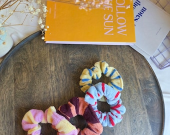 Elastici per capelli a righe in spugna, elastici di medie dimensioni a righe in colori estivi, morbidi elastici per capelli in spugna, accessori per addii al nubilato