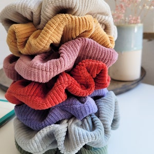 élastique cheveux gros cordon, scrunchies rétro, dans de nombreux coloris, qualité Oeko Tex 100, élastique tresse, accessoires cheveux, grand accessoire cheveux cousu main