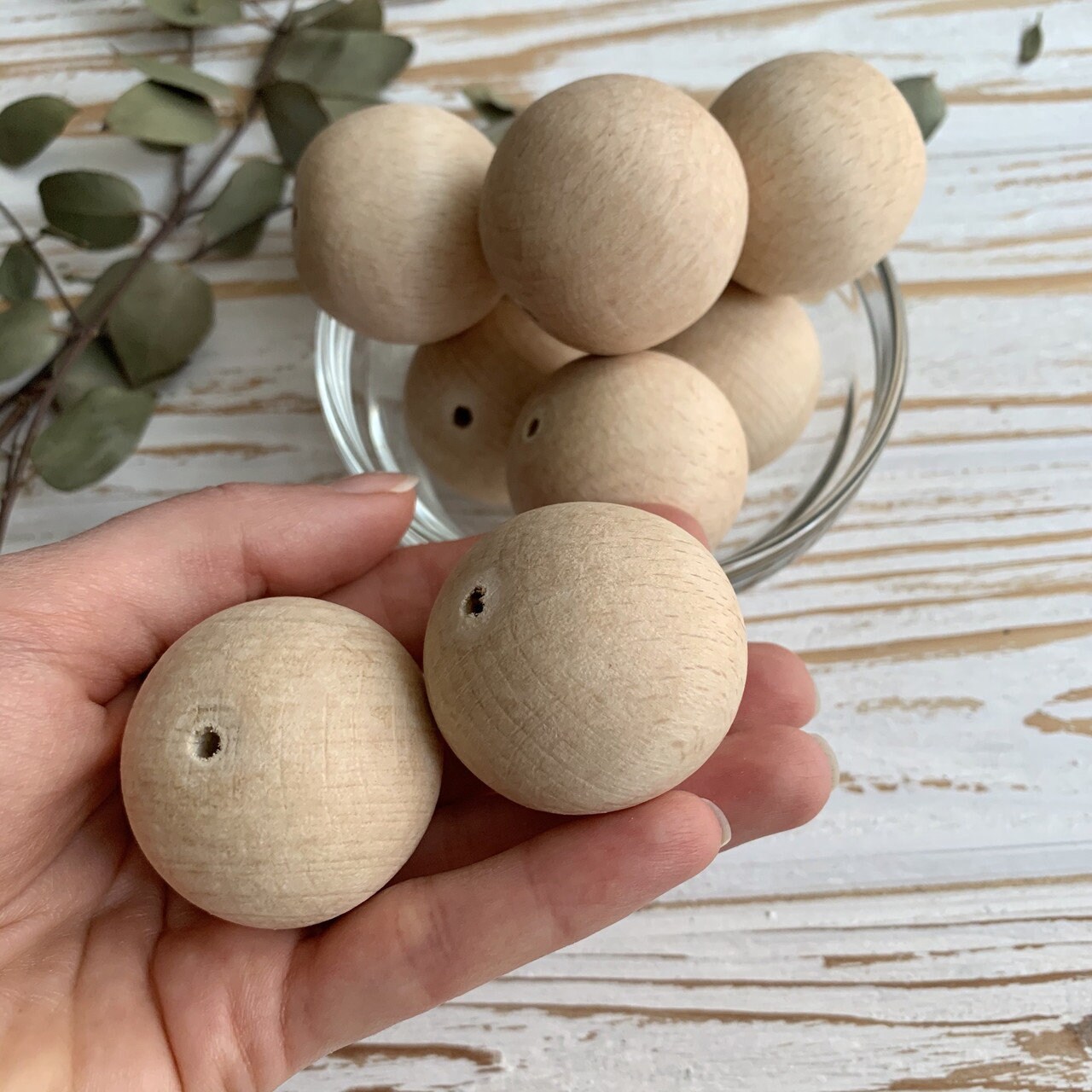 Wood bead 40mm large wooden beads Unfinished craft wood Etsy